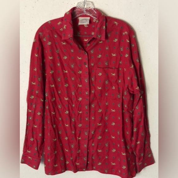 Casual Club Red birds, fox and dog Printed Button Up Shirt 12 - Picture 1 of 6